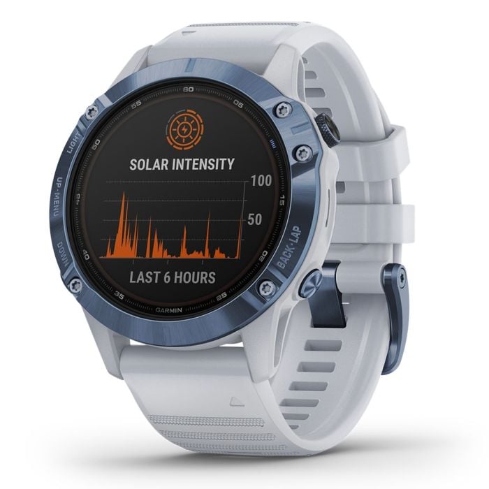 Garmin Fenix 6 Pro Solar Blauw Wit